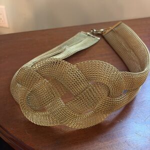 SARAH CAVENDER  gold mesh twisted belt